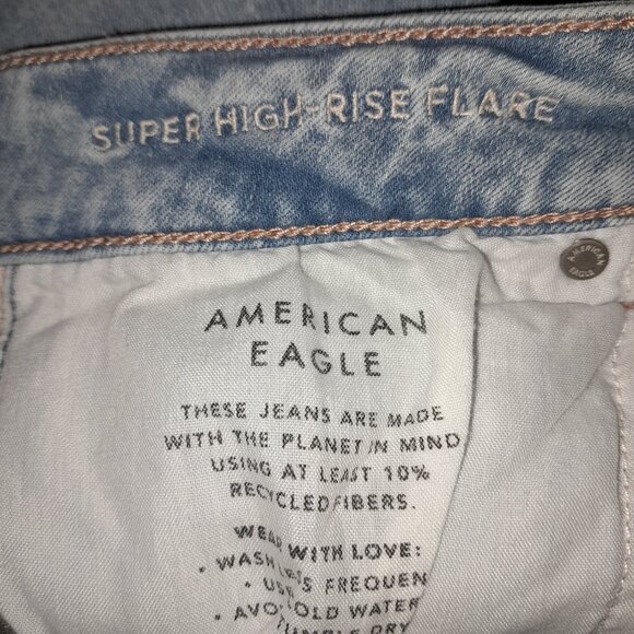 AE Next Level Ripped Super High-Waisted Flare Jean American Eagle Sz 12 Reg NWOT - Picture 10 of 12
